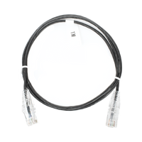 Cable de Parcheo Slim UTP Cat6 - 1 metro, Negro, Diámetro Reducido (28 AWG)