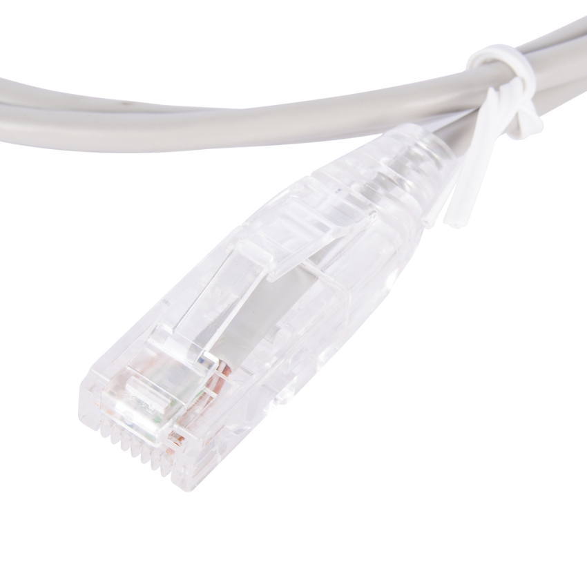 Cable de Parcheo Slim UTP Cat6 - 1 Metro (3.28 Pies), Gris, Diámetro Reducido (28 AWG)