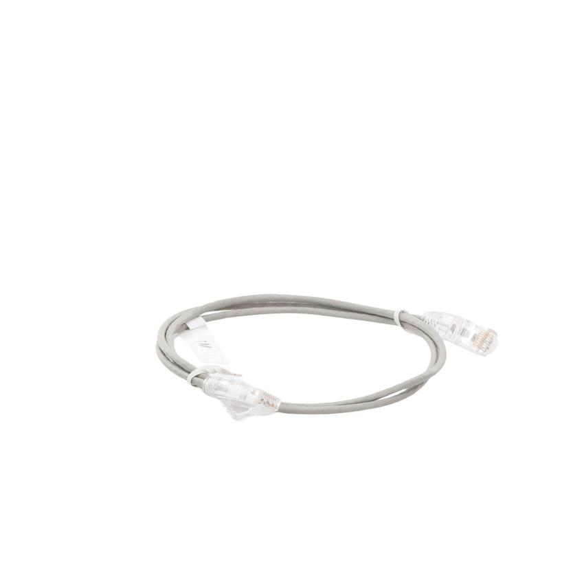 Cable de Parcheo Slim UTP Cat6 - 1 Metro (3.28 Pies), Gris, Diámetro Reducido (28 AWG)