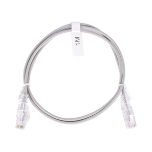 Cable de Parcheo Slim UTP Cat6 - 1 Metro (3.28 Pies), Gris, Diámetro Reducido (28 AWG)