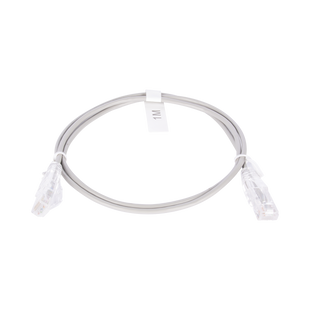 Cable de Parcheo Slim UTP Cat6 - 1 metro, Gris, Diámetro Reducido (28 AWG)