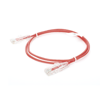 Cable de Parcheo Slim UTP Cat6 - 1 Metro (3.28 Pies), Rojo, Diámetro Reducido (28 AWG)