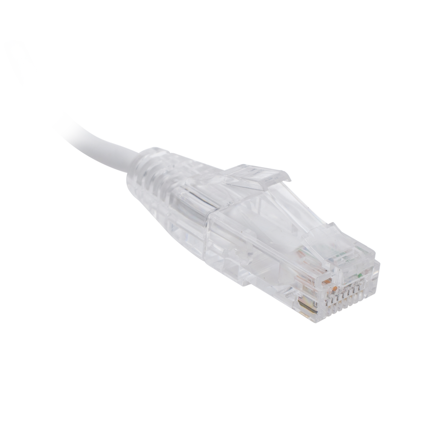 Cable de Parcheo Slim UTP Cat6 - 1 Metro (3.28 Pies), Blanco, Diámetro Reducido (28 AWG)