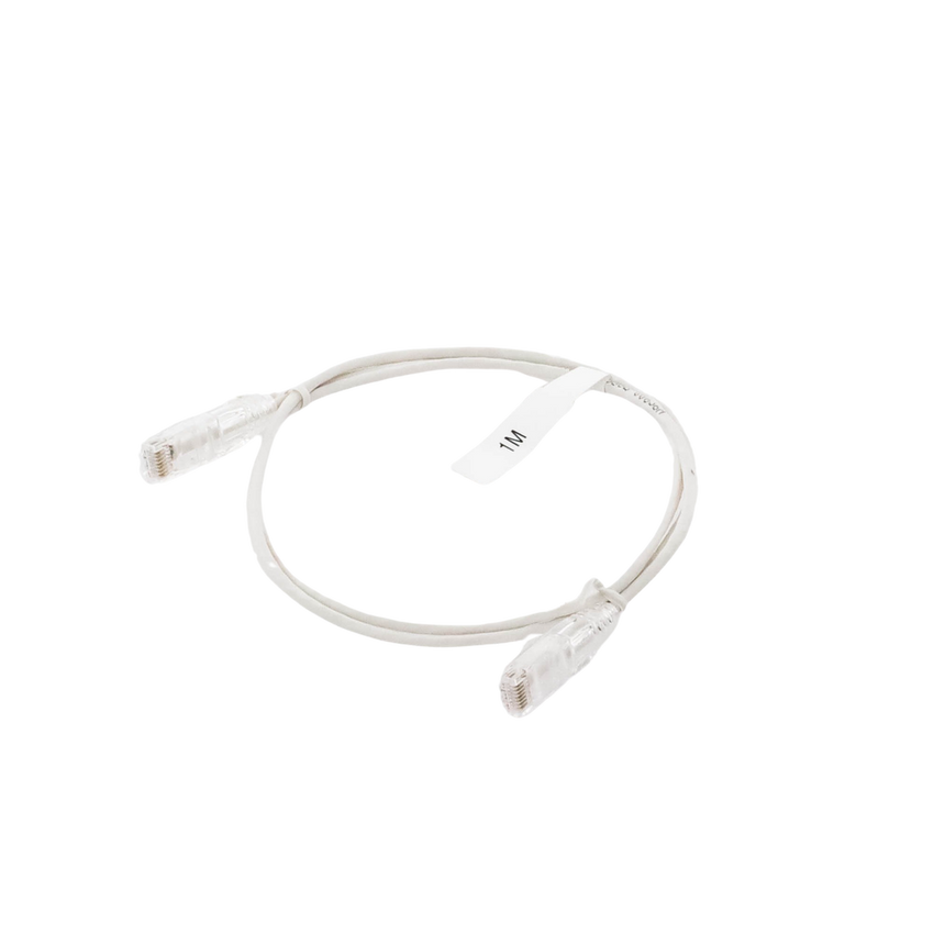 Cable de Parcheo Slim UTP Cat6 - 1 Metro (3.28 Pies), Blanco, Diámetro Reducido (28 AWG)