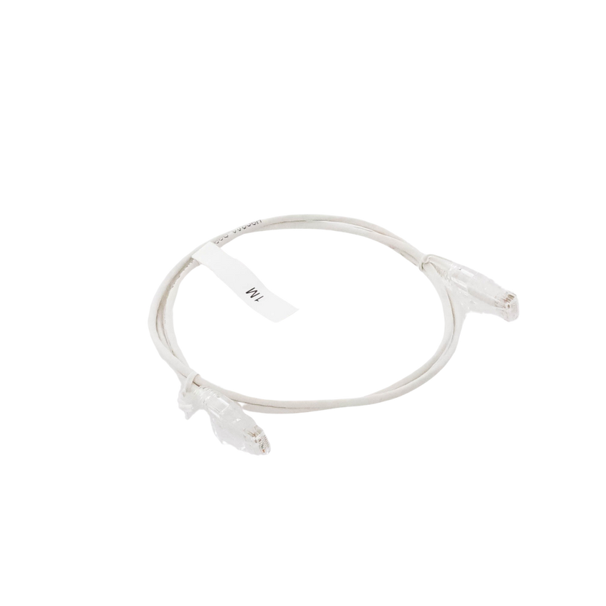 Cable de Parcheo Slim UTP Cat6 - 1 Metro (3.28 Pies), Blanco, Diámetro Reducido (28 AWG)
