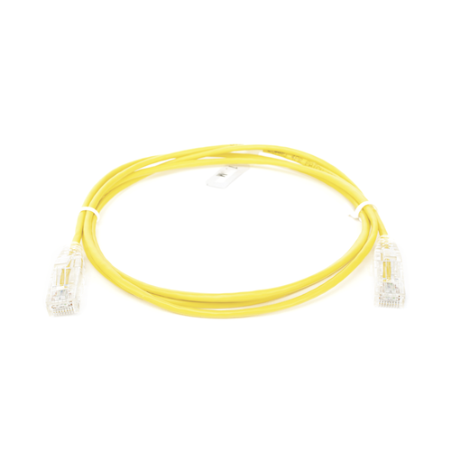 Cable de Parcheo Slim UTP Cat6 - 1 Metro (3.28 Pies), Amarillo, Diámetro Reducido (28 AWG)