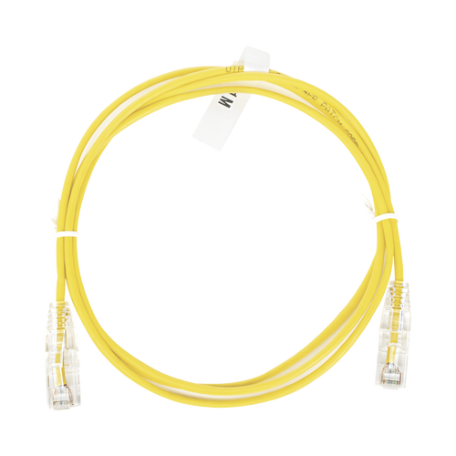 Cable de Parcheo Slim UTP Cat6 - 1 metro, Amarillo, Diámetro Reducido (28 AWG)