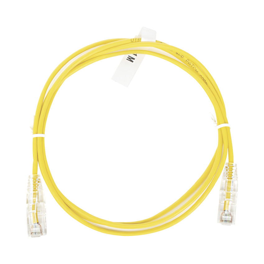 Cable de Parcheo Slim UTP Cat6 - 1 Metro (3.28 Pies), Amarillo, Diámetro Reducido (28 AWG)