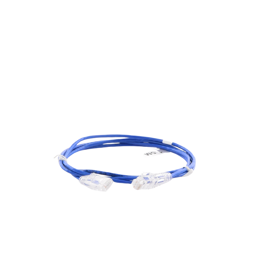 Cable de Parcheo Slim UTP Cat6 - 1.5 Metros (4.92 Pies) Azul Diámetro Reducido (28 AWG)