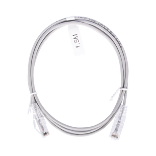 Cable de Parcheo Slim UTP Cat6 - 1.5 Metros (4.92 Pies) Gris Diámetro Reducido (28 AWG)