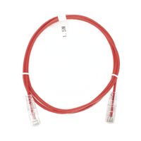 Cable de Parcheo Slim UTP Cat6 - 1.5 m Rojo Diámetro Reducido (28 AWG)