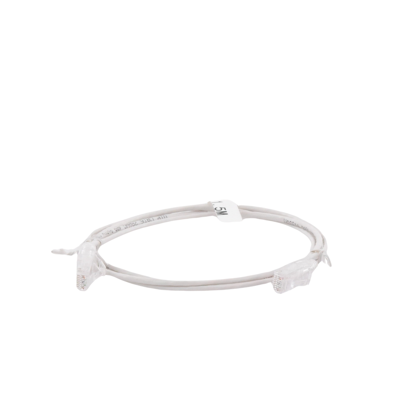 Cable de Parcheo Slim UTP Cat6 - 1.5 Metros (4.92 Pies) Blanco Diámetro Reducido (28 AWG)