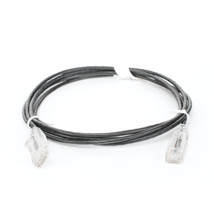 Cable de Parcheo Slim UTP Cat6 - 2 Metros (6.56 Pies) Negro Diámetro Reducido (28 AWG)