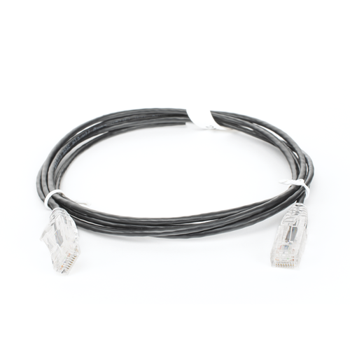 Cable de Parcheo Slim UTP Cat6 - 2 Metros (6.56 Pies) Negro Diámetro Reducido (28 AWG)
