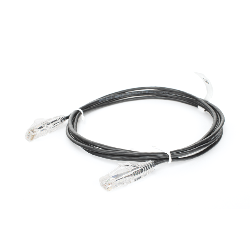 Cable de Parcheo Slim UTP Cat6 - 2 Metros (6.56 Pies) Negro Diámetro Reducido (28 AWG)