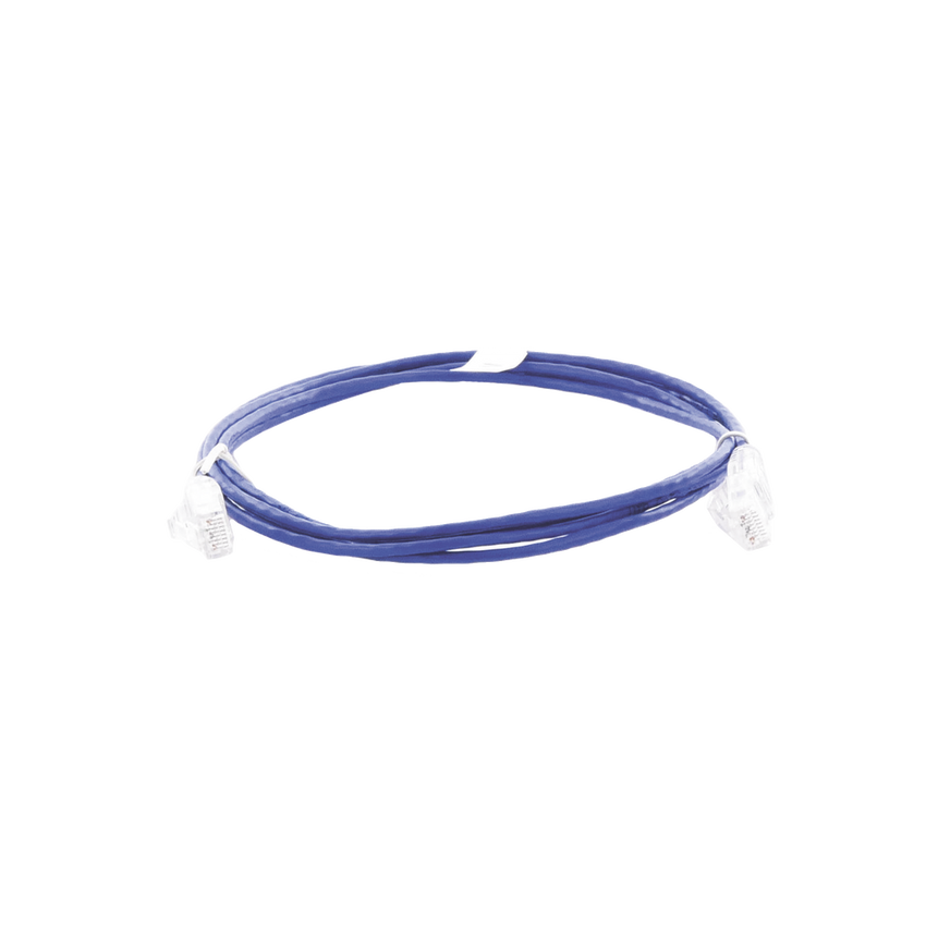 Cable de Parcheo Slim UTP Cat6 - 2 Metros (6.56 Pies) Azul Diámetro Reducido (28 AWG)