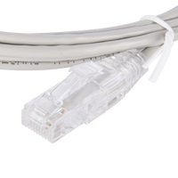 Cable de Parcheo Slim UTP Cat6 - 2 Metros (6.56 Pies) Gris Diámetro Reducido (28 AWG)