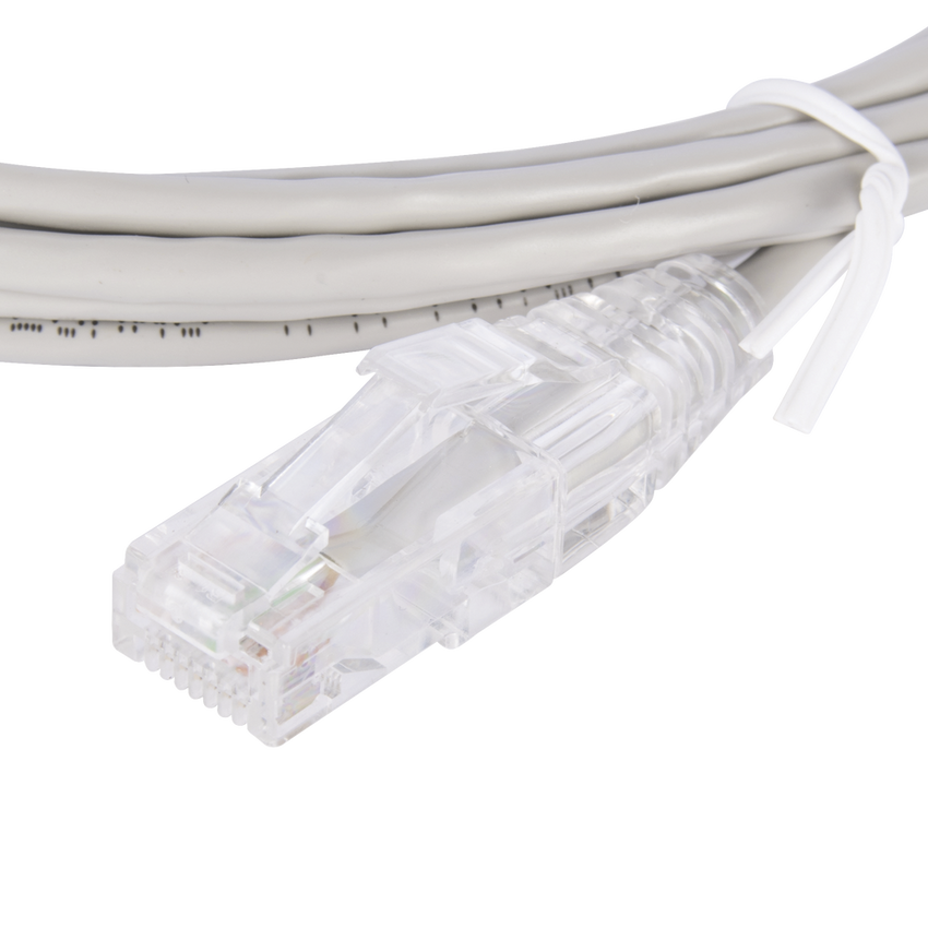 Cable de Parcheo Slim UTP Cat6 - 2 Metros (6.56 Pies) Gris Diámetro Reducido (28 AWG)