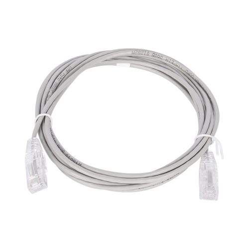 Cable de Parcheo Slim UTP Cat6 - 2 Metros (6.56 Pies) Gris Diámetro Reducido (28 AWG)