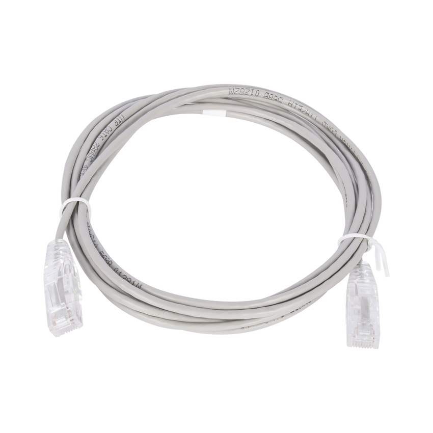Cable de Parcheo Slim UTP Cat6 - 2 Metros (6.56 Pies) Gris Diámetro Reducido (28 AWG)