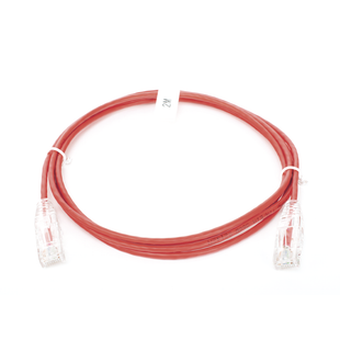 Cable de Parcheo Slim UTP Cat6 - 2 Metros (6.56 Pies) Rojo Diámetro Reducido (28 AWG)