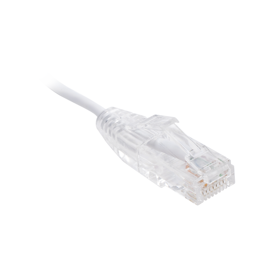 Cable de Parcheo Slim UTP Cat6 - 2 Metros (6.56 Pies) Blanco Diámetro Reducido (28 AWG)