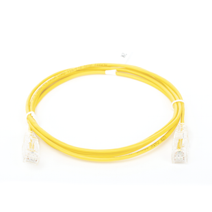 Cable de Parcheo Slim UTP Cat6 - 2 Metros (6.56 Pies) Amarillo Diámetro Reducido (28 AWG)
