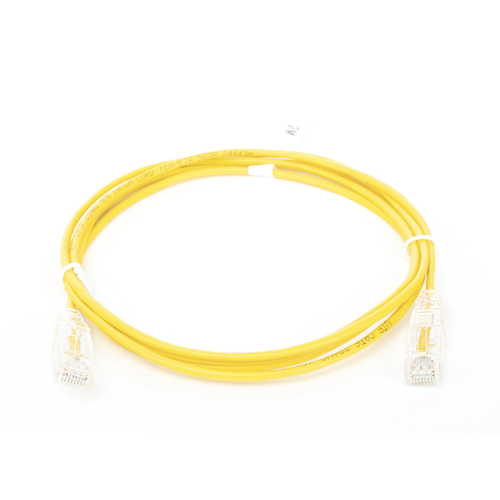 Cable de Parcheo Slim UTP Cat6 - 2 Metros (6.56 Pies) Amarillo Diámetro Reducido (28 AWG)