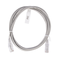Cable de Parcheo Slim UTP Cat6 - 3 Metros (9.84 Pies) Gris Diámetro Reducido (28 AWG)