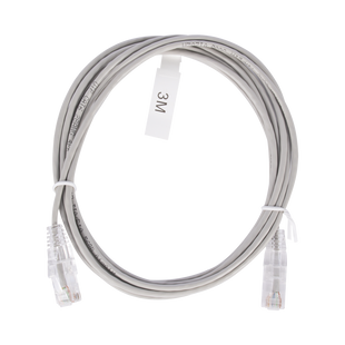 Cable de Parcheo Slim UTP Cat6 - 3 Metros (9.84 Pies) Gris Diámetro Reducido (28 AWG)