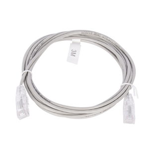 Cable de Parcheo Slim UTP Cat6 - 3 m Gris Diámetro Reducido (28 AWG)