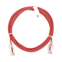 Cable de Parcheo Slim UTP Cat6 - 3 Metros (9.84 Pies) Rojo Diámetro Reducido (28 AWG)