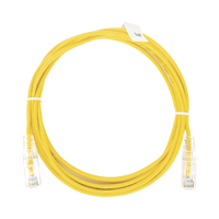 Cable de Parcheo Slim UTP Cat6 - 3 m Amarillo Diámetro Reducido (28 AWG)