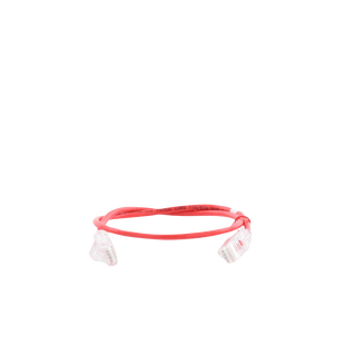 Cable de Parcheo Slim UTP Cat6A - 0.5 Metros (1.64 Pies) Rojo, Diámetro Reducido (28 AWG)