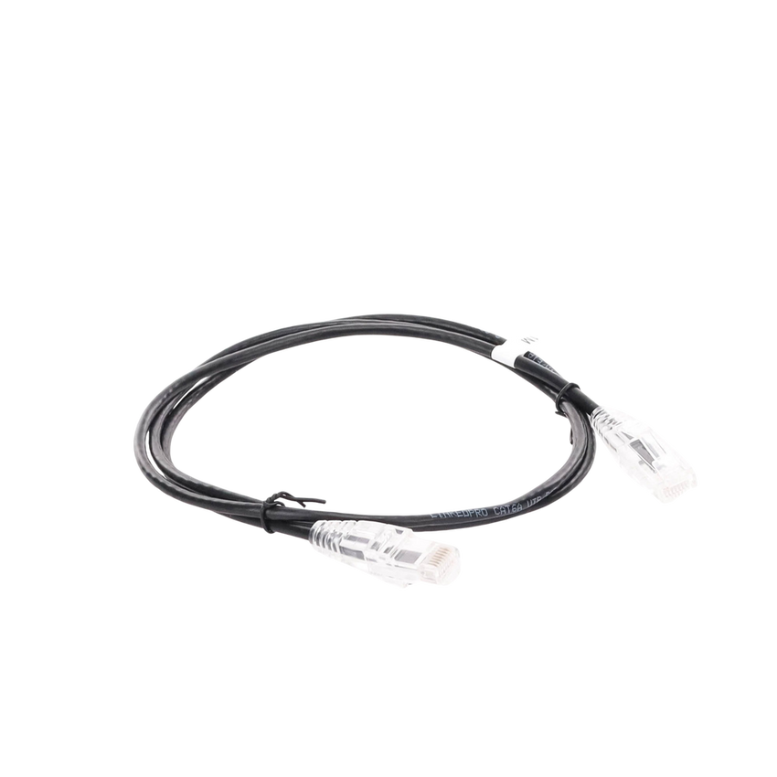 Cable de Parcheo Slim UTP Cat6A - 1 Metro (3.28 Pies) Negro, Diámetro Reducido (28 AWG)