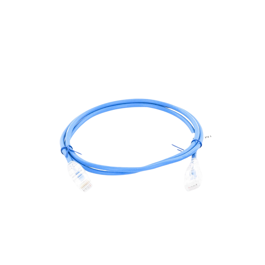 Cable de Parcheo Slim UTP Cat6A - 1 Metro (3.28 Pies) Azul, Diámetro Reducido (28 AWG)