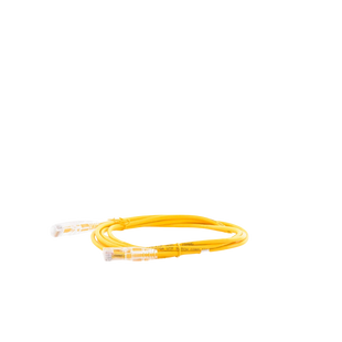 Cable de Parcheo Slim UTP Cat6A - 2 Metros (6.56 Pies) Amarillo, Diámetro Reducido (28 AWG)
