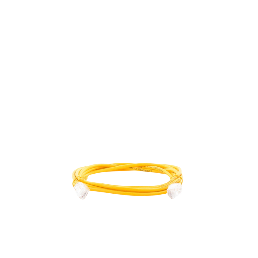 Cable de Parcheo Slim UTP Cat6A - 2 Metros (6.56 Pies) Amarillo, Diámetro Reducido (28 AWG)