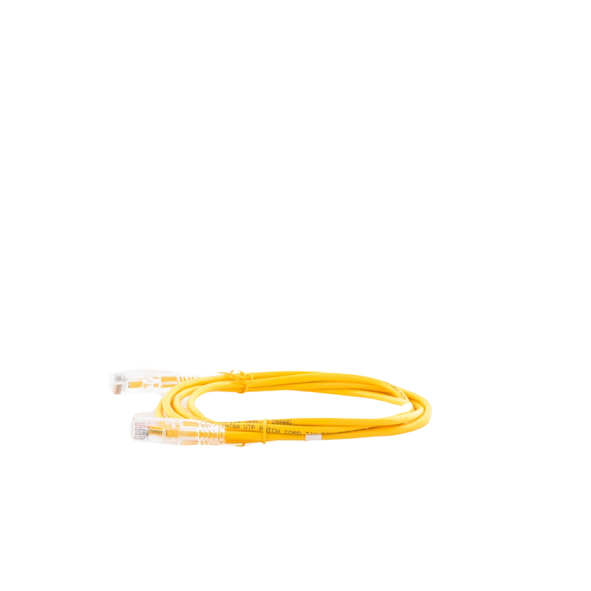 Cable de Parcheo Slim UTP Cat6A - 2 Metros (6.56 Pies) Amarillo, Diámetro Reducido (28 AWG)