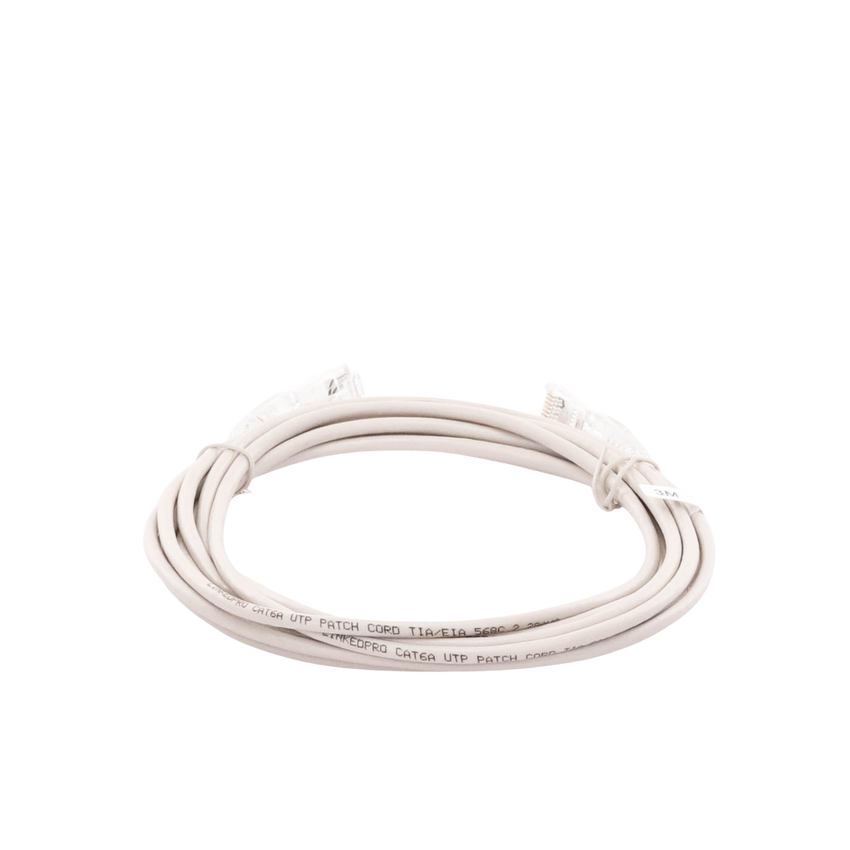 Cable de Parcheo Slim UTP Cat6A - 3 Metros (9.84 Pies) Gris, Diámetro Reducido (28 AWG)