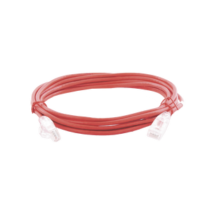 Cable de Parcheo Slim UTP Cat6A - 3 m Rojo, Diámetro Reducido (28 AWG)