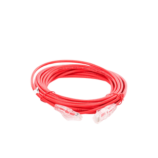 Cable de Parcheo Slim UTP Cat6A - 5 Metros (16.40 Pies) Rojo, Diámetro Reducido (28 AWG)
