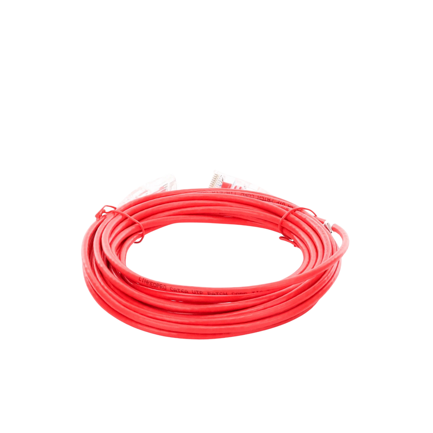 Cable de Parcheo Slim UTP Cat6A - 5 Metros (16.40 Pies) Rojo, Diámetro Reducido (28 AWG)