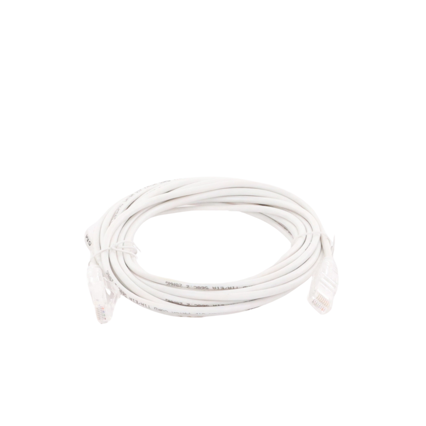 Cable de Parcheo Slim UTP Cat6A - 5 Metros (16.40 Pies) Blanco, Diámetro Reducido (28 AWG)