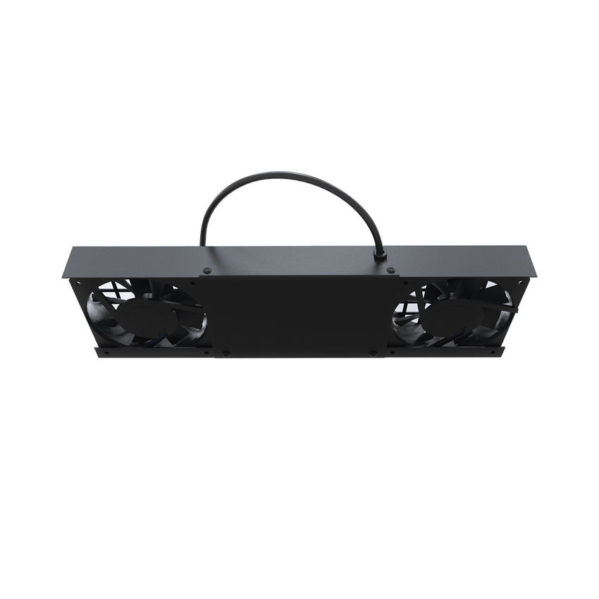 Kit de 2 Ventiladores (12 x 12 cm) con 3 Tomas de Corriente 110 Vca/50 Hz con Clavija
