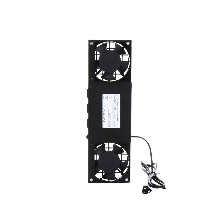 Kit de 2 Ventiladores (12 x 12 cm) con 3 Tomas de Corriente 110 Vca/50 Hz con Clavija