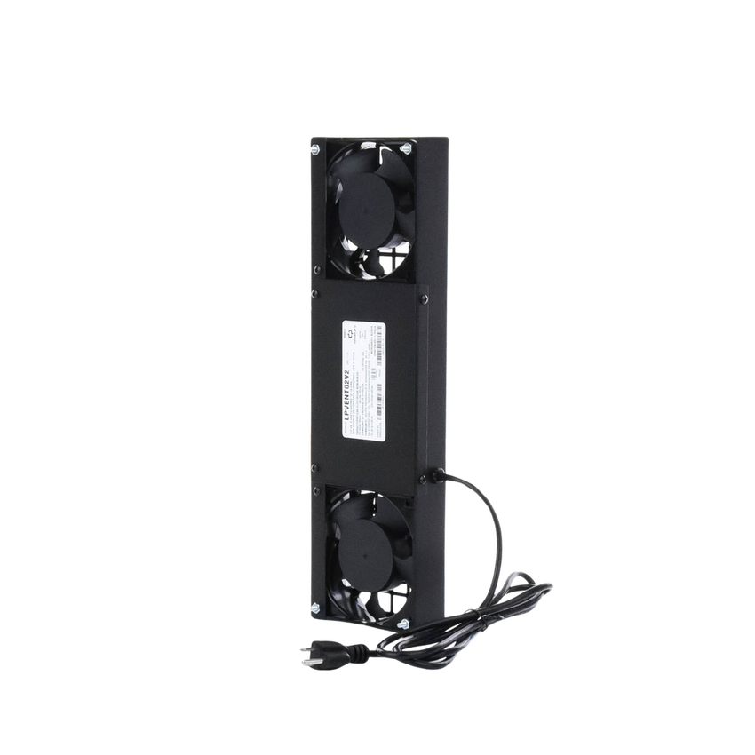 Kit de 2 Ventiladores (12 x 12 cm) con 3 Tomas de Corriente 110 Vca/50 Hz con Clavija