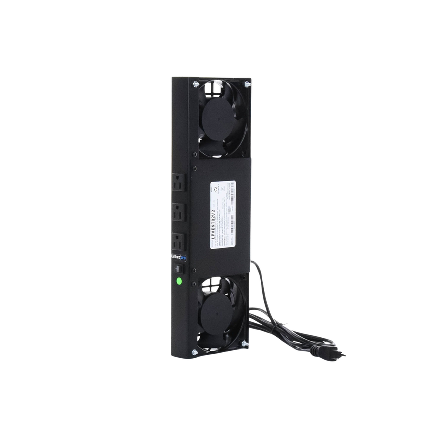 Kit de 2 Ventiladores (12 x 12 cm) con 3 Tomas de Corriente 110 Vca/50 Hz con Clavija