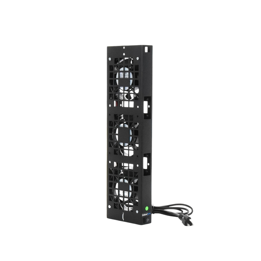 Kit de 3 Ventiladores 110 Vca (12 x 12 cm) con Clavija para Gabinete de Piso