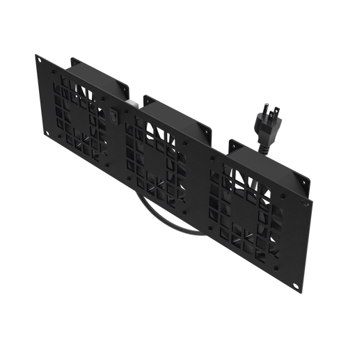 Kit de 3 Ventilador 110 Vca (12 x 12 cm) con Clavija 5-15P. Para instalación en Postes Rack